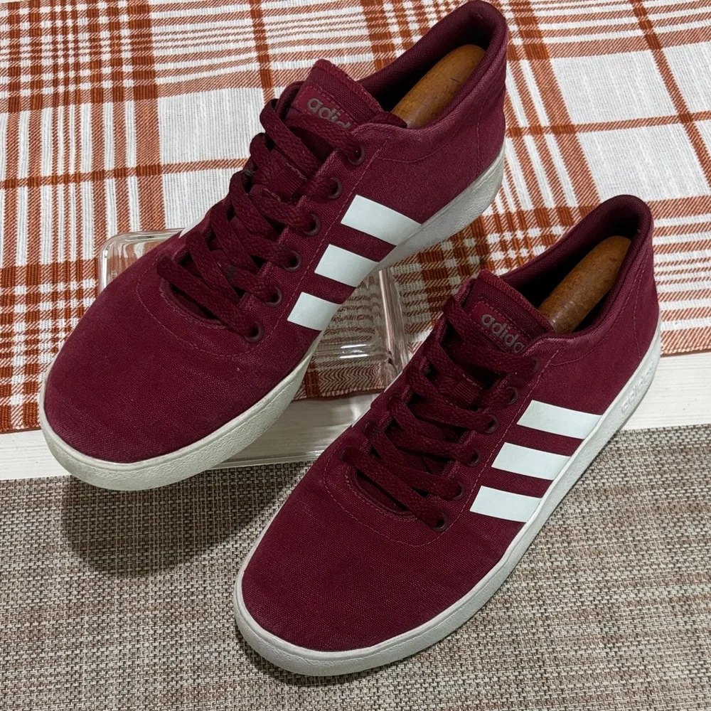 Adidas Easy Vulc 2.0 maroon/white skate shoes. Men 10 excellent condition. Nice! - Picture 2 of 9